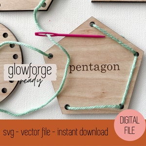 Formen zum Nähen SVG - Montessori Lernen - Digital Download - Vektordatei - Glowforge-Datei