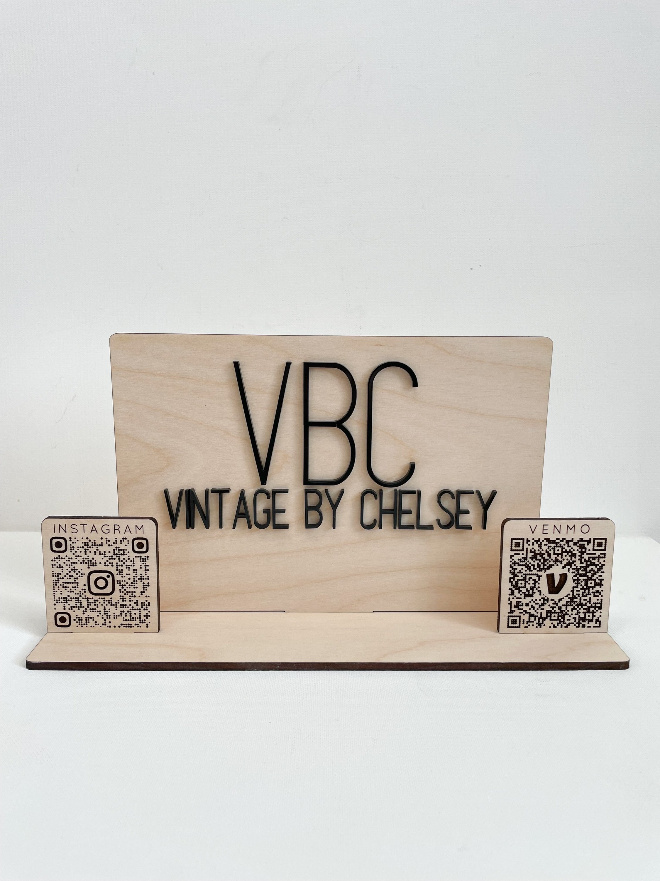 Rectangle Table Top Wooden Logo Sign Display // Business Card Etsy