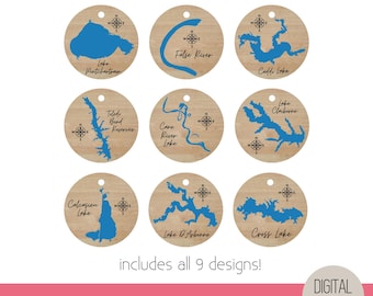 Louisiana (LA) Lake Ornaments 3D - Digital Download - Vector SVG File - Glowforge File