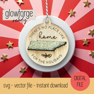 Kein Ort wie zu Hause für die Feiertage - Tennessee - Ornament - Digital Download - Vektor SVG Datei - Glowforge Datei