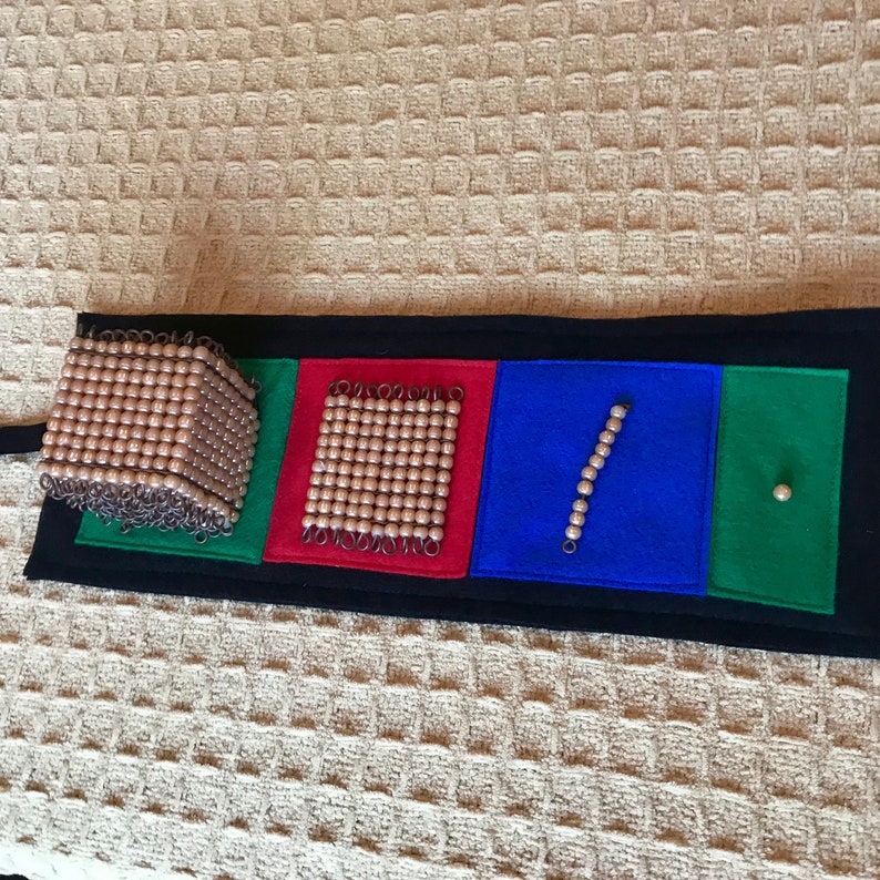 felt introduction to the decimal system mat montessori math etsy