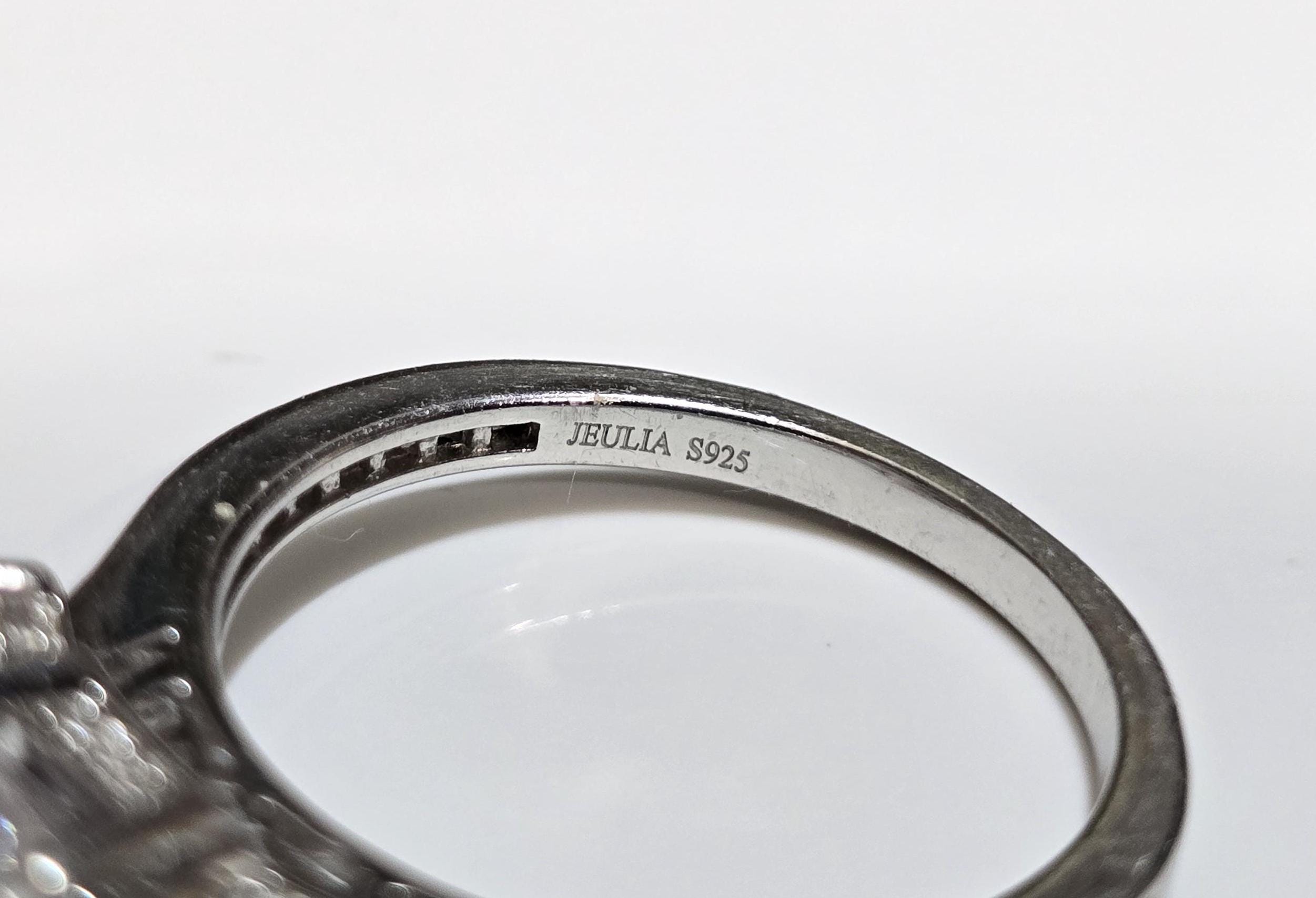 Jeulia Anello Fidanzamento Donna In Argento Sterling 925, Taglio Principessa, Zirconi, Eternity, 62 (19.8) - 3