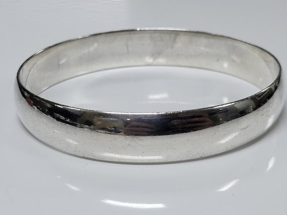 Sterling Silver Solid Heavy Stackable Bangle Brac… - image 1