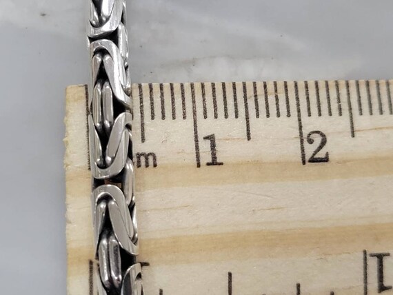 Sterling Silver 4 mm Byzantine Chain Necklace siz… - image 5