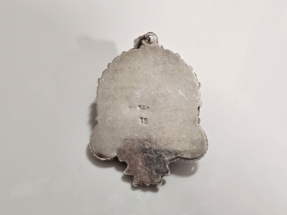 Vintage Sterling Silver Lab Created Amethyst Pendant View 4