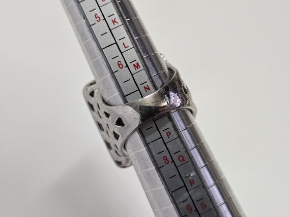 Sterling Silver Statement Ring with Cubic Zirconi… - image 9