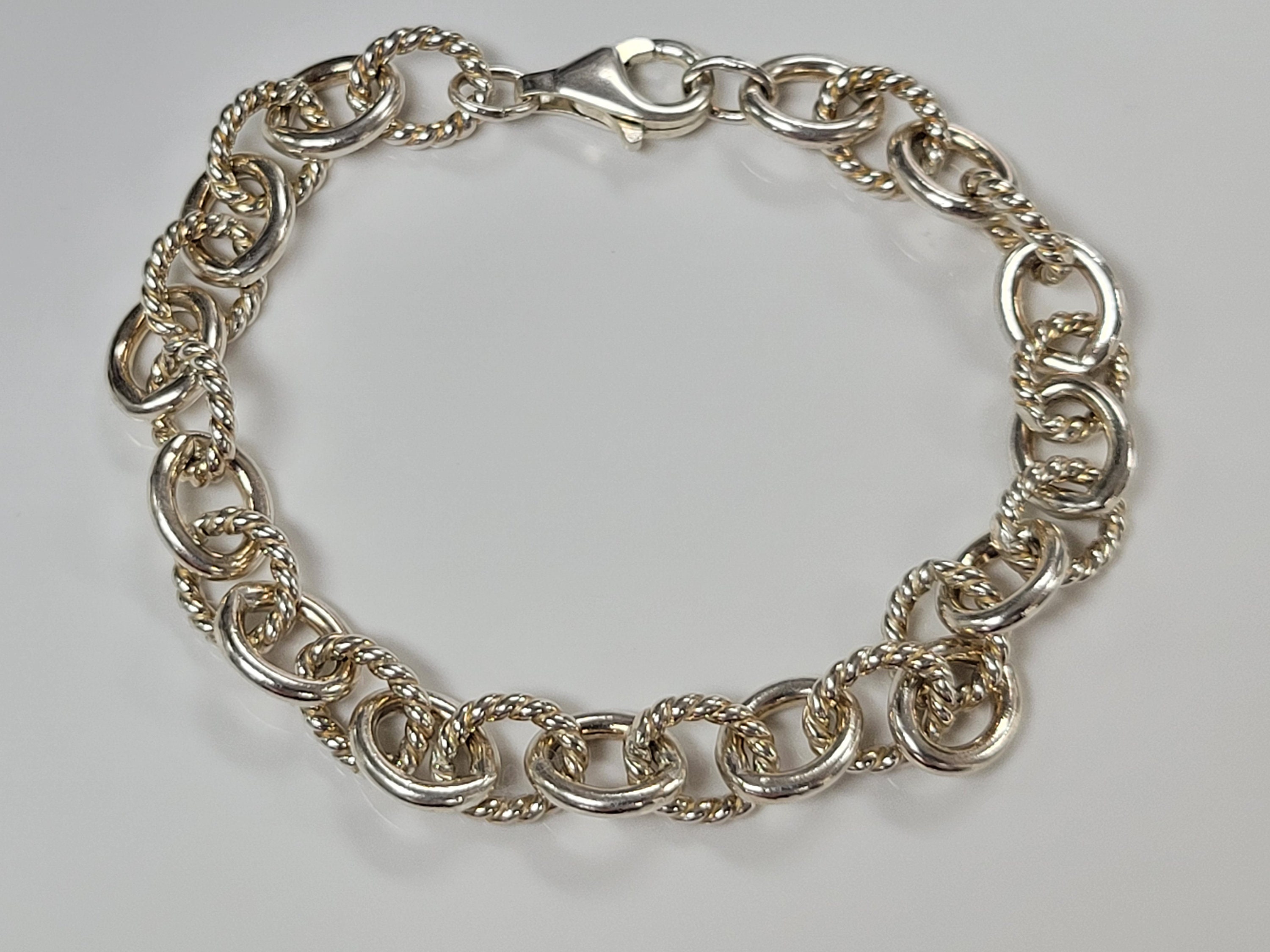 Sterling Silver Cable Chain Bracelet Size 7 In - Etsy