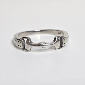 Vintage Sterling Silver Snaffle Bit Ring size 8.25