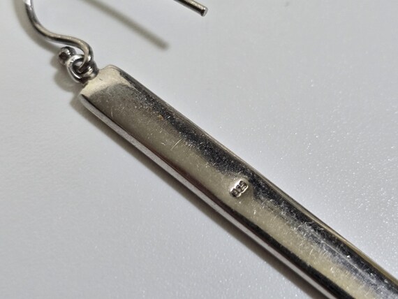 Sterling Silver Abalone Rectangle Dangle Drop Ear… - image 6