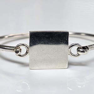 Pulsera con bisagras mexicanas cuadradas de plata esterlina, tamaño 6,25 pulgadas