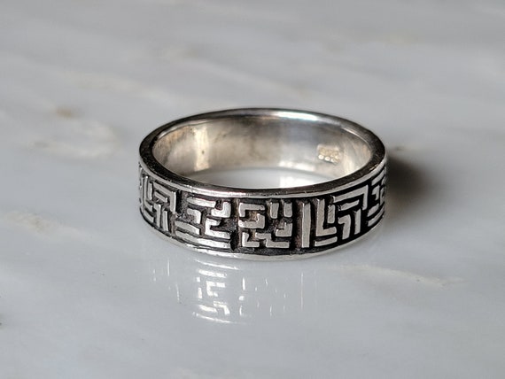 Sterling Silver Textured Band Ring size 9.5  (R26) - image 3