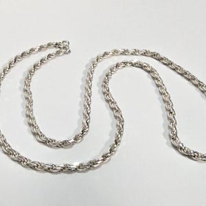 Vintage Sterling Silver Rope Chain Necklace Made in Italy Size