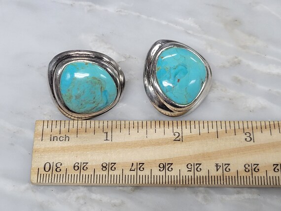 Barse Sterling Silver Turquoise Clip On Earrings … - image 3