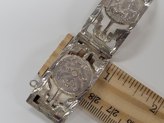 Vintage Joymex Sterling Silver Storyteller Link Aztec Mayan Panel