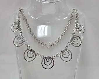 ヴィンテージ スターリングシルバー ハンマー加工 渦巻き メキシカン