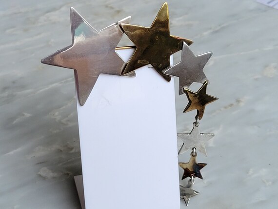 Taxco Sterling Silver And Brass Shooting Star Bro… - image 6