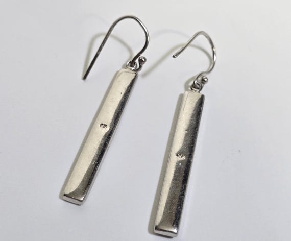 Sterling Silver Abalone Rectangle Dangle Drop Ear… - image 5