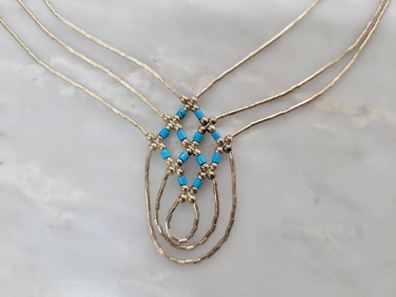 Rising Sun Liquid Sterling Silver and Turquoise B… - image 2