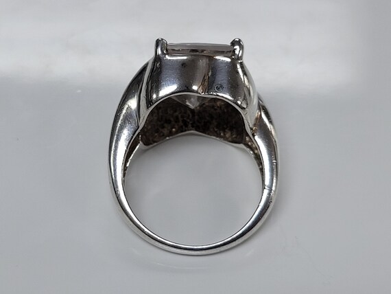 Sterling Silver Solitaire Emerald Cut Large Cubic… - image 10