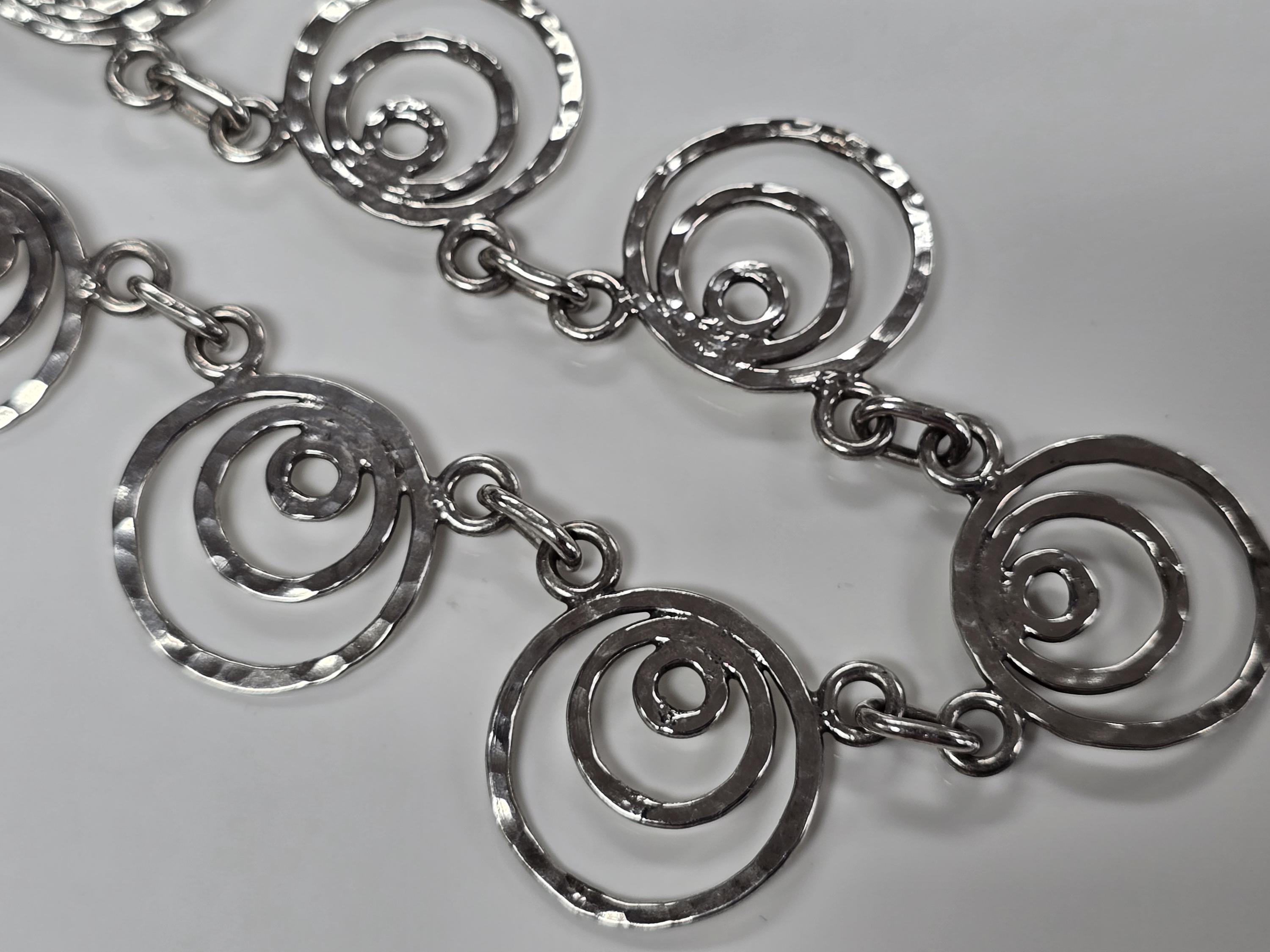 ヴィンテージ スターリングシルバー ハンマー加工 渦巻き メキシカン