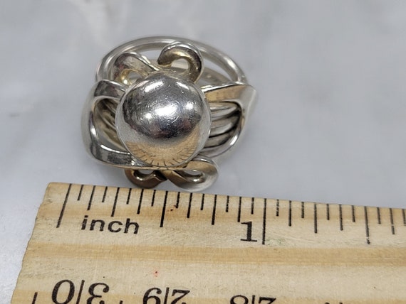 Sterling Silver Ball Accented Statement Ring size… - image 6