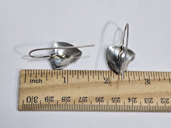 Sterling Silver Unique Design Drop Dangle Earrings - image 6