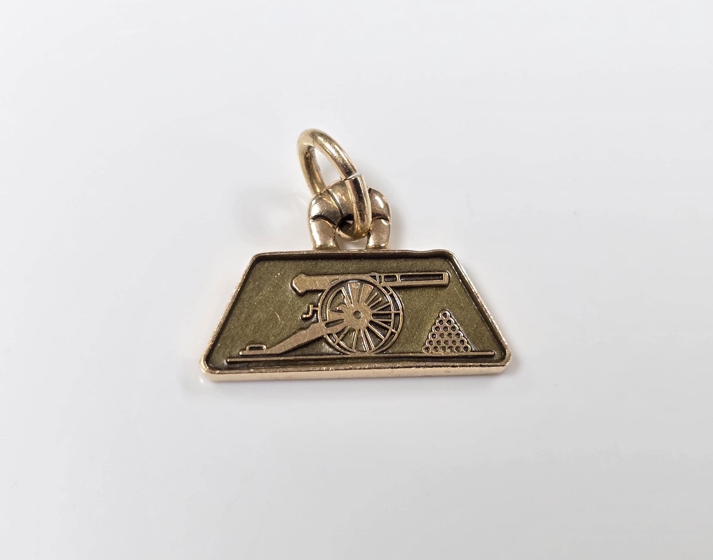 USMC カレッジペンダント　Sterling & CTO 10k gold 10K EMB CTO Yellow Gold Vintage Cannon Charm/ Pendant - Etsy