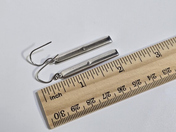 Sterling Silver Abalone Rectangle Dangle Drop Ear… - image 8