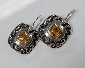 Silpada Sterling Silber Bernstein Tropfen/Ohrringe (J20)