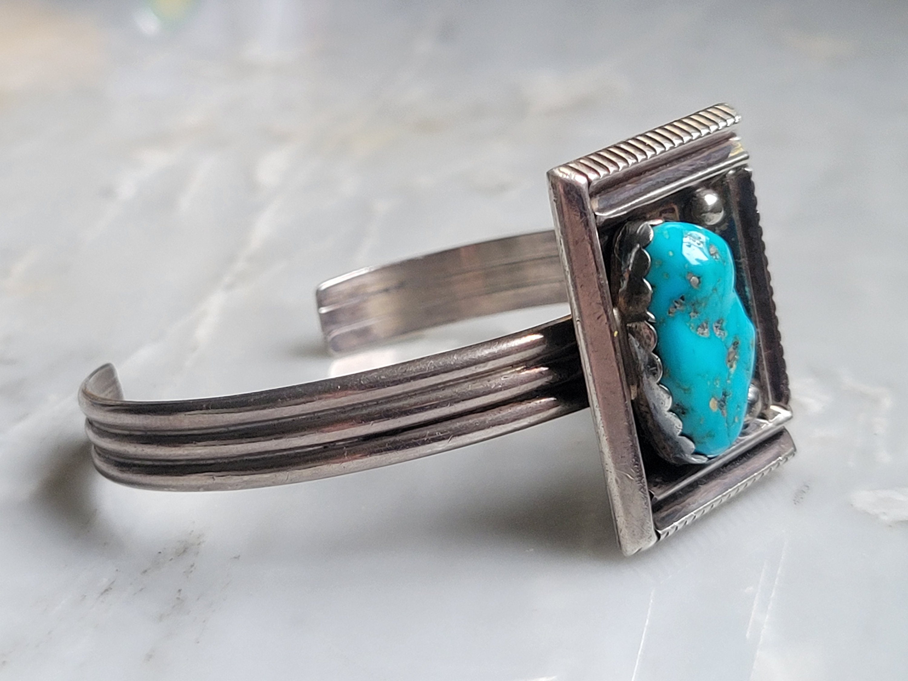 Cecil Ashley Navajo Sterling Silver Turquoise Cuff Bracelet SIZE 6 