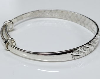 20/80 | STERLING SILVER ID BANGLE 5mm width | hazy