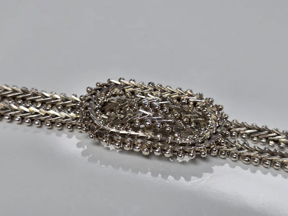 Vintage Sterling Silver Two Strand Knotted Riccio Chain Bracelet
