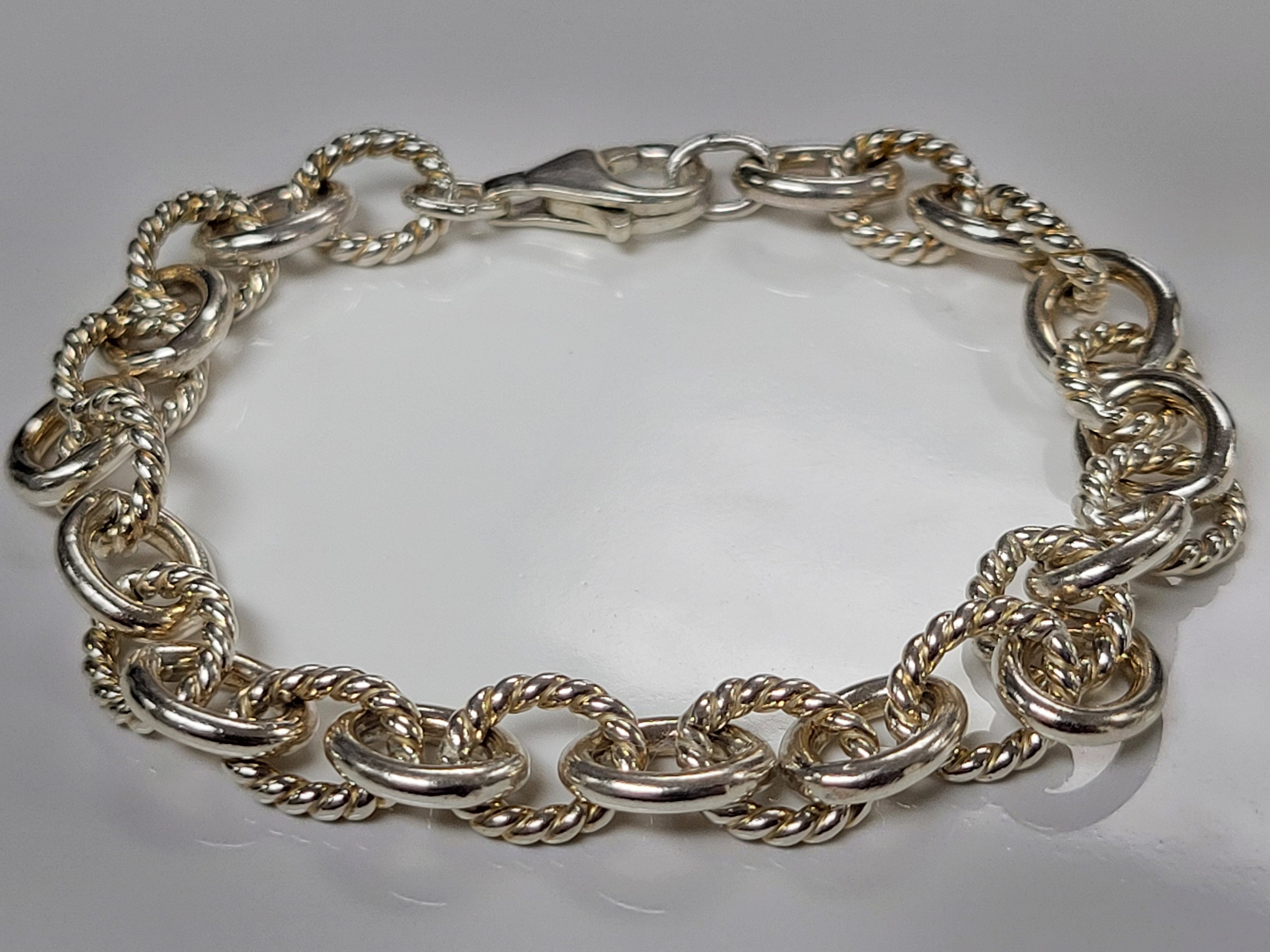 Sterling Silver Cable Chain Bracelet Size 7 In - Etsy