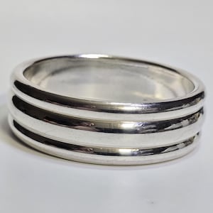 Vintage Sterling Silver Electroform Large Wide Bangle Bracelet SIZE 8 in