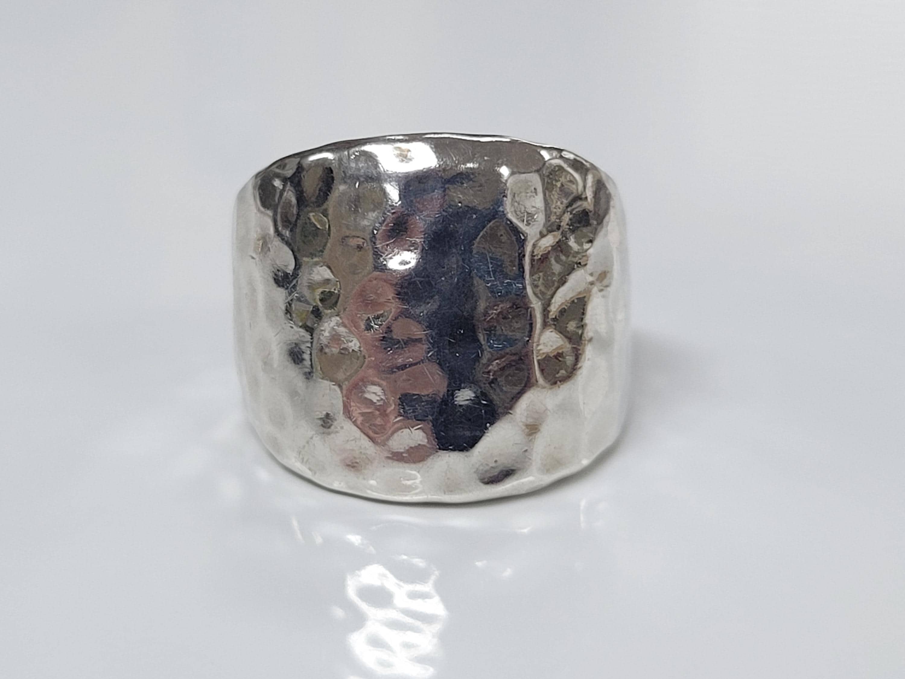 Vintage Sterling Silver Hammered Tapered Ring Size 7.5 - Etsy