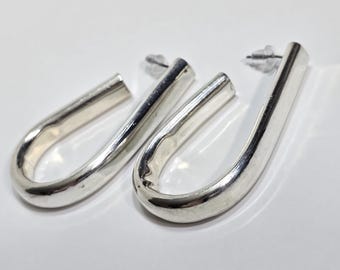 House Of Bangles Sterling Silver Mexico Half Hoop Earrings