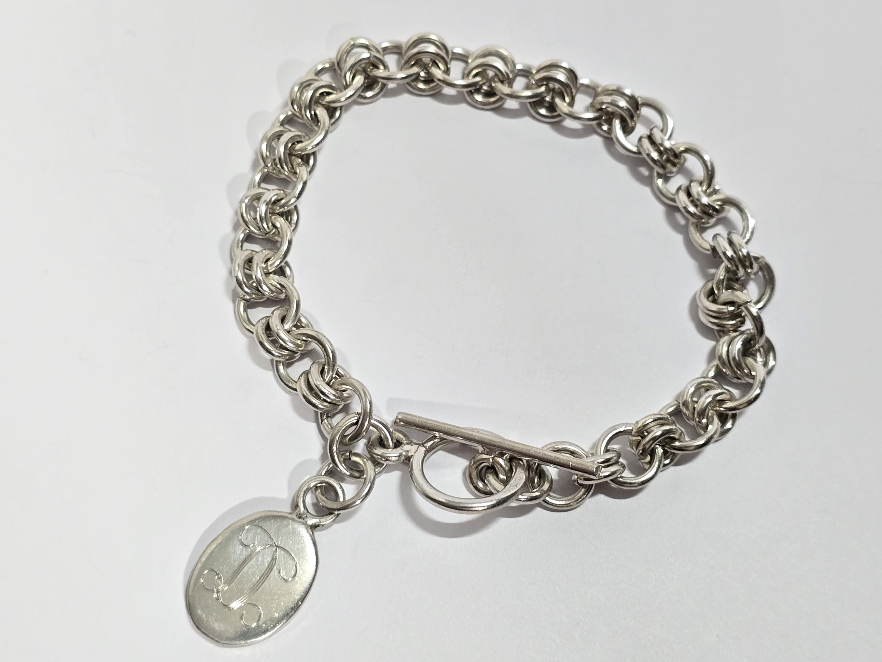 アクセサリー Vintage Silver Toggle Chain Bracelet 925 21g VTG Mex Sterling Silver 925 Toggle Chain Bracelet 7.25