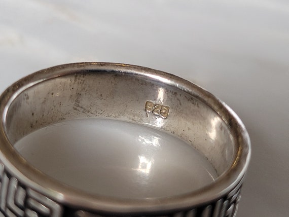 Sterling Silver Textured Band Ring size 9.5  (R26) - image 6