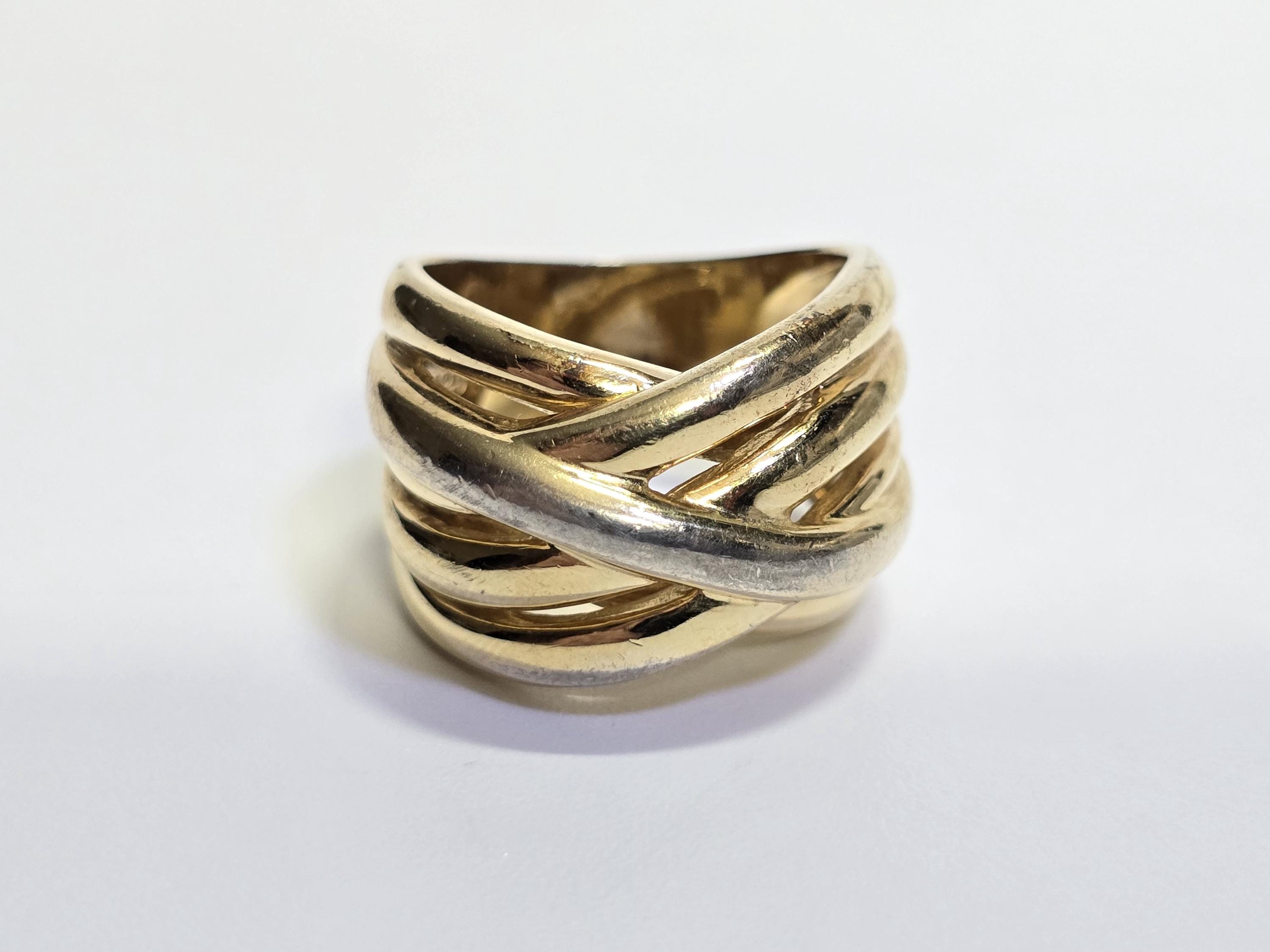 Ross Simons Sterling Silver Gold Plated Wrap Ring Size 6.75