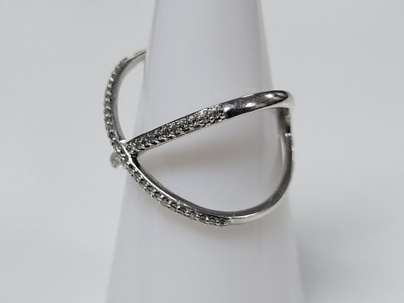 Sterling Silver 0.25ctw Diamonds Criss Cross Band… - image 4
