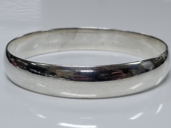 Sterling Silver Solid Heavy Stackable Bangle Brac… - image 2