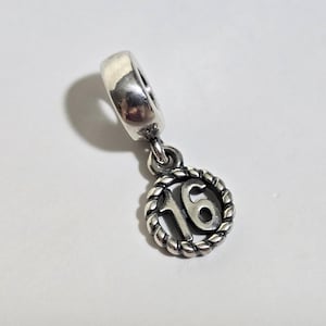 PANDORA Sterling Silver 16th Birthday Bead Charm