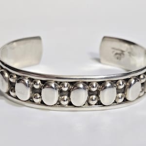 Vintage Taxco Sterling Silver Multi Gemstone Hinged Bangle