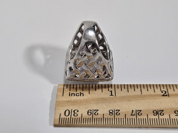 Sterling Silver Statement Ring with Cubic Zirconi… - image 8