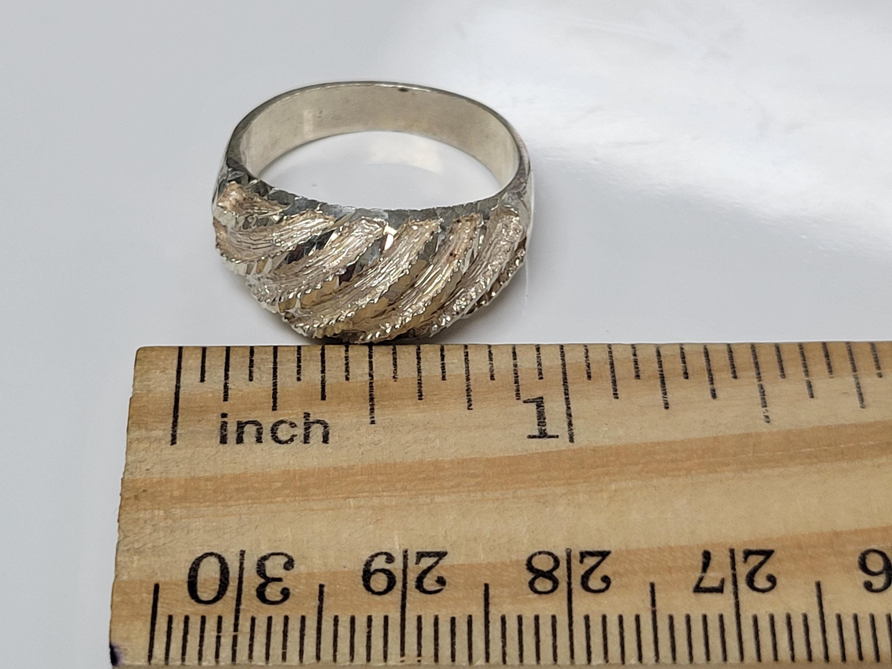 Vintage Sterling Silver Textured Ring Size 9 - Etsy