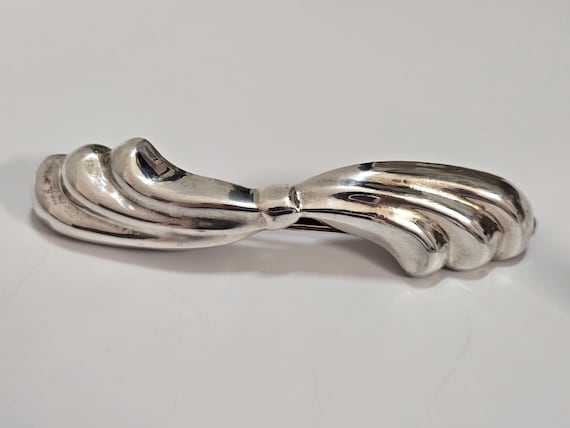 Vintage Taxco Sterling Silver Bow Tie Hair Barrette - Etsy display picture 1
