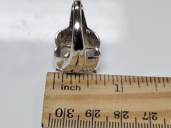 Sterling Silver Solitaire Emerald Cut Large Cubic… - image 8