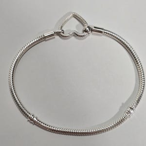 PANDORA スターリングシルバー ハートクラスプ スネークチェーン