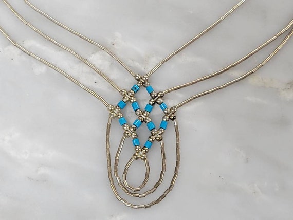 Rising Sun Liquid Sterling Silver and Turquoise B… - image 1