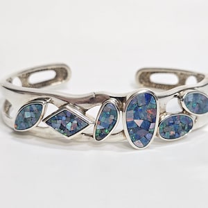 Whitney Kelly Sterling Silver Opal Mosaic Manschettarmband storlek 17,5 cm